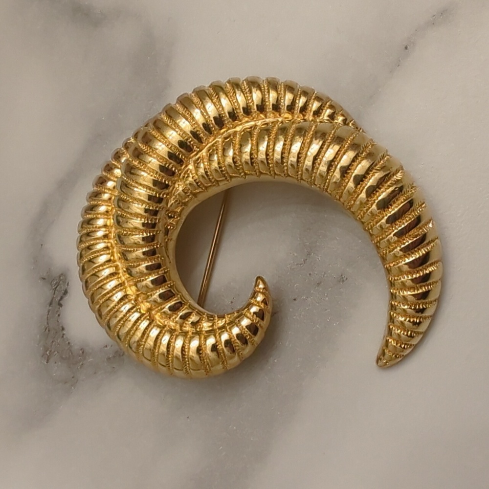 Monet Vintage gold-tone Crescent Brooch